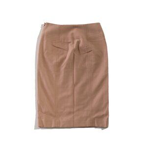 Ann Taylor Skirt Womens Size 00P Tan Nude High Waist Seamed Pencil Stretch